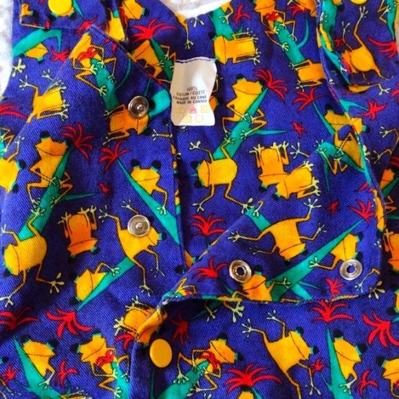 Vintage 100% Cotton Retro In Living Colour MC Hammer 2T Toddler Purple Overalls - Picture 6 of 6